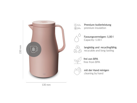 alfi Pichet isotherme ECONSCIOUS, 1 litre, rose