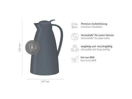 alfi Pichet isotherme ECO, 1,0 litre, stormy grey