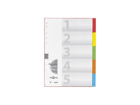 PAGNA Intercalaires en carton, A4, 6 touches, 6 couleurs
