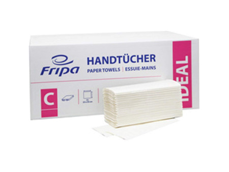 Fripa Essuie-mains IDEAL, 250 x 500 mm, pli-C, extra blanc