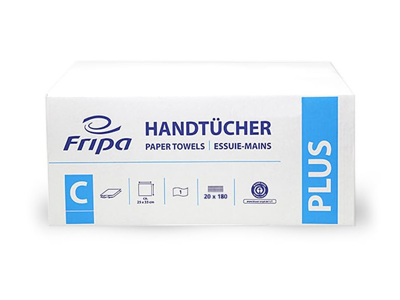 Fripa Essuie-mains PLUS, 250 x 330 mm, pli en C, naturel