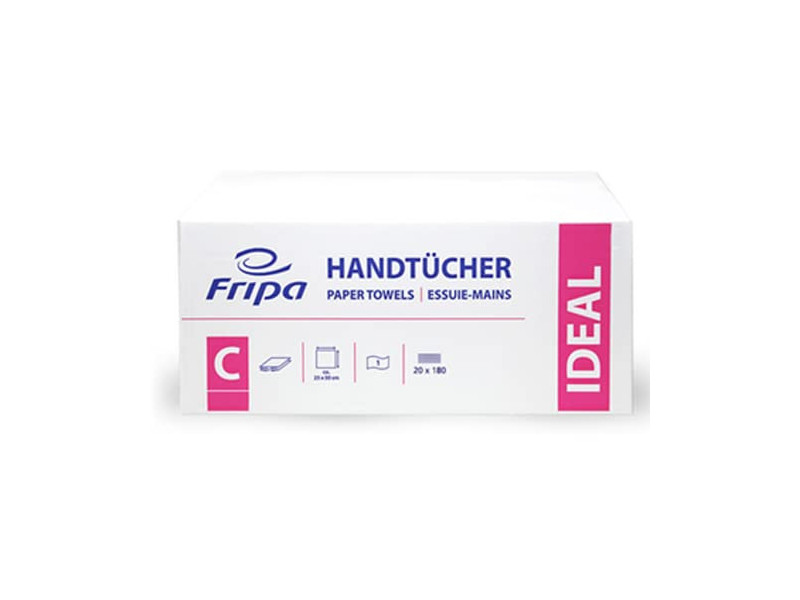 Fripa Essuie-mains IDEAL, 250 x 330 mm, pli C, extra blanc