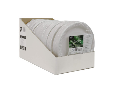 PAPSTAR Assiette en carton 'pure', rond, 230 mm, blanc
