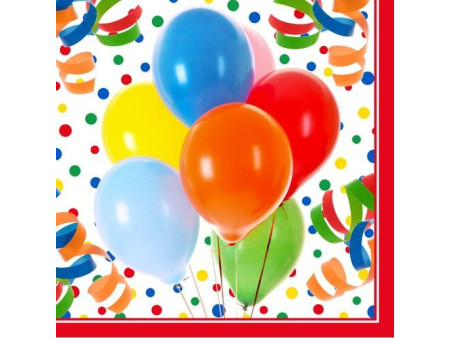 PAPSTAR Serviettes à motifs 'Lucky Balloons', 330 x 300 mm