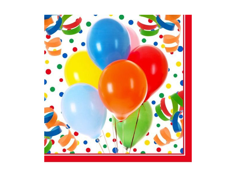 PAPSTAR Serviettes à motifs 'Lucky Balloons', 330 x 300 mm