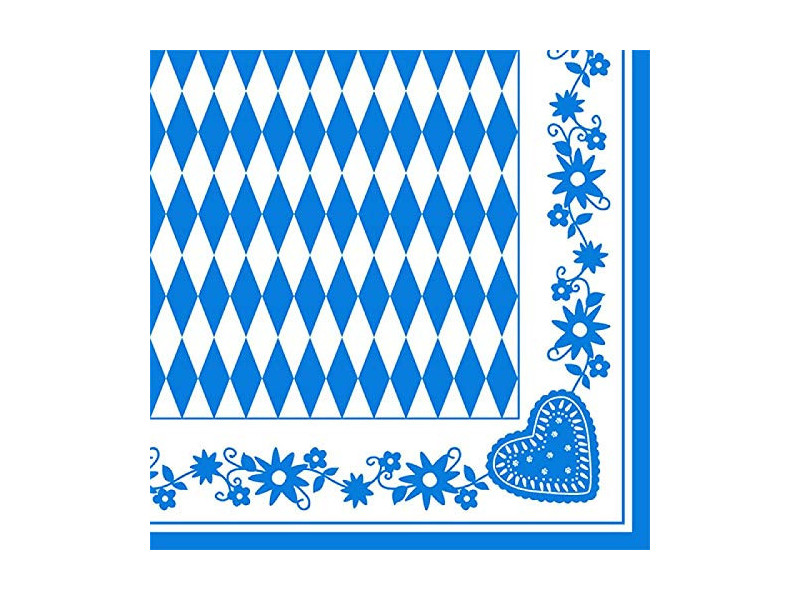 PAPSTAR Serviette à motif 'Bleu bavarois', 400 x 400 mm