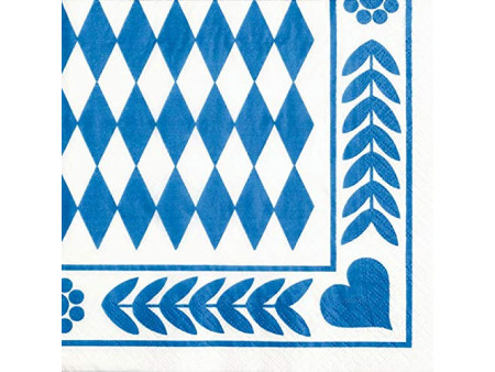 PAPSTAR Serviette à motif 'Bleu bavarois', 400 x 400 mm