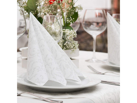 PAPSTAR Serviette 'ROYAL Collection Damascato', blanc