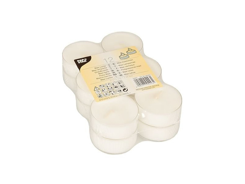 STARPAK Bougies chauffe-plat Maxi, diamètre: 57 mm, blanc