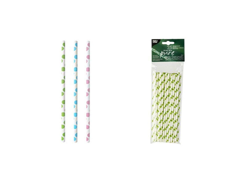 PAPSTAR Paille en papier 'Dots', 200 mm, assorti
