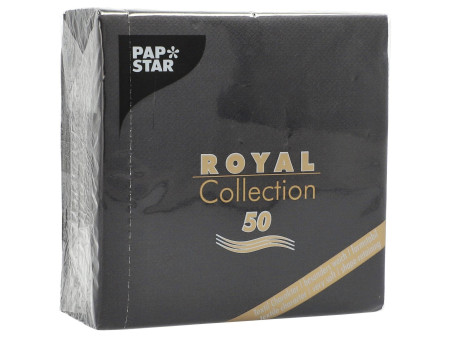 PAPSTAR Serviette cocktail, 240 x 240 mm, 3 couches, noir