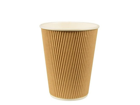 PAPSTAR Gobelet en carton 'pure' Ripple Wall, 0,3 l, beige