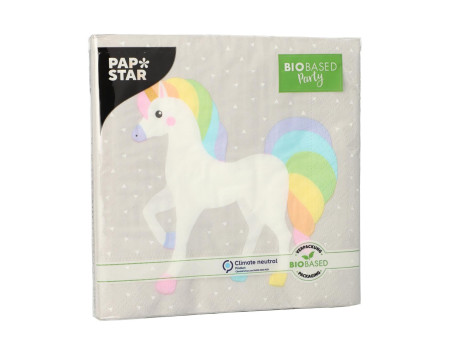 PAPSTAR Serviettes à motif 'licorne', 330 x 330 mm