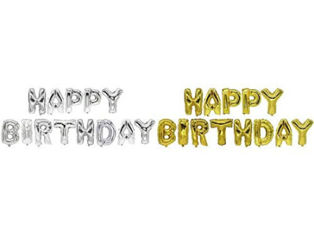 PAPSTAR Set de ballons en film 'Happy Birthday', argent