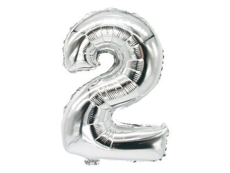 PAPSTAR Ballon en film 'Chiffres', chiffre: 2, argent