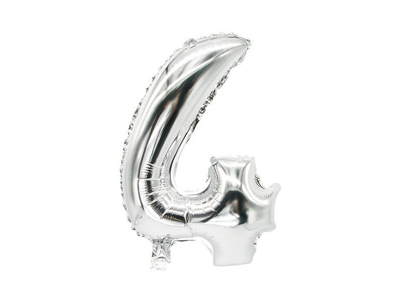 PAPSTAR Ballon en film 'Chiffres', chiffre: 4, argent