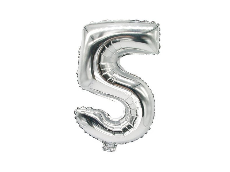 PAPSTAR Ballon en film 'Chiffres', chiffre: 5, argent