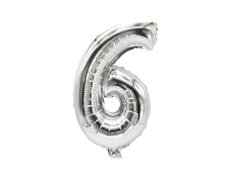 PAPSTAR Ballon en film 'Chiffres', chiffre: 6, argent