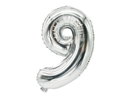 PAPSTAR Ballon en film 'Chiffres', chiffre: 9, argent