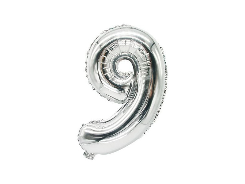 PAPSTAR Ballon en film 'Chiffres', chiffre: 9, argent