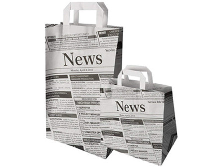 PAPSTAR Sac en papier 'Newsprint', 200 x 100 x 360 mm