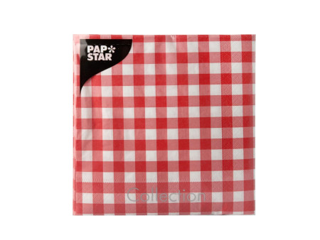 PAPSTAR Serviettes à motif 'Carreau Vichy', 300 x 300 mm