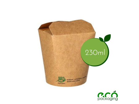 PAPSTAR Boîte à snack 'pure', carré, 230 ml, brun
