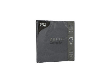 PAPSTAR Serviettes, 320 x 320 mm, 3 couches, noir