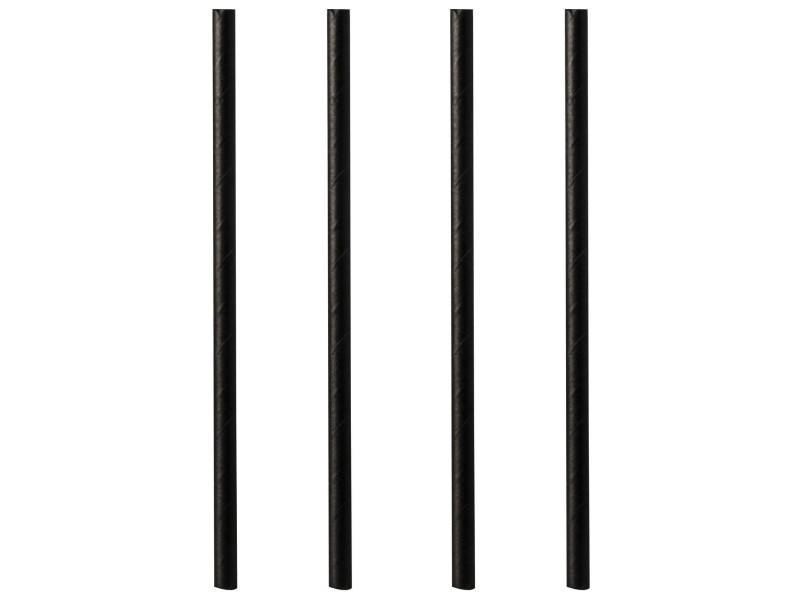 PAPSTAR Paille en papier 'pure', 150 mm, noir
