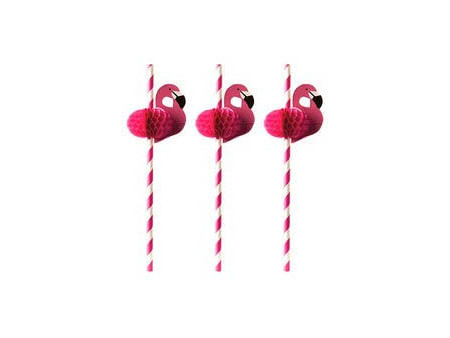 PAPSTAR Paille en papier 'Flamand rose', 200 mm, rose/blanc