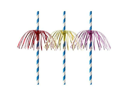 PAPSTAR Paille en papier 'Feu d'artifice', 200mm, bleu/blanc