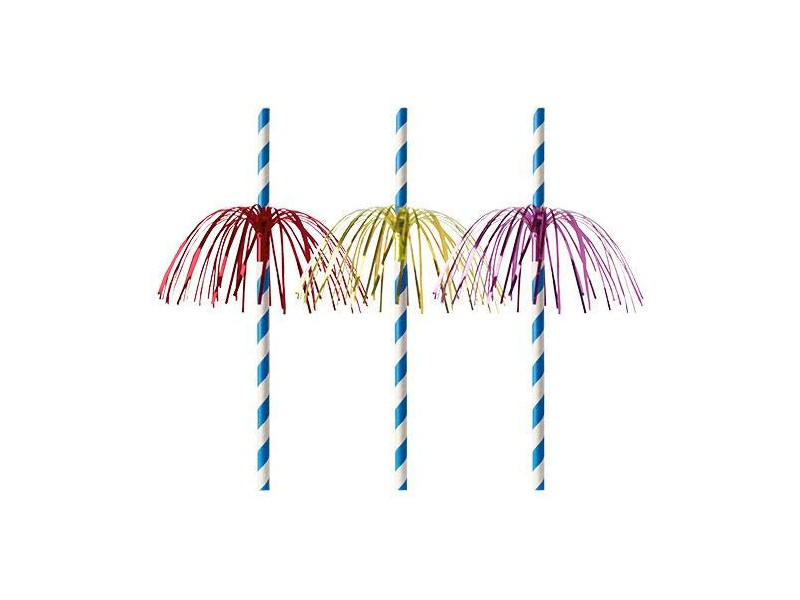 PAPSTAR Paille en papier 'Feu d'artifice', 200mm, bleu/blanc