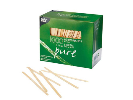 PAPSTAR Touillette 'pure', longueur: 110 mm, en bois
