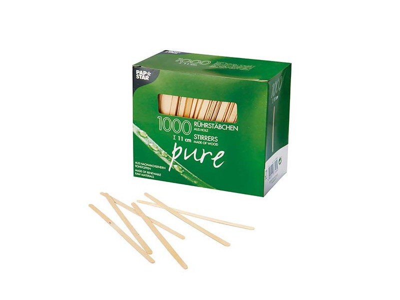 PAPSTAR Touillette 'pure', longueur: 110 mm, en bois