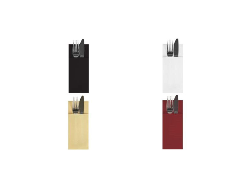 STARPAK Serviette pochette, pliage 1/8, par 100, crème