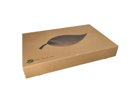 PAPSTAR Boîte de traiteur 'pure', 557 x 376 x 80 mm, marron
