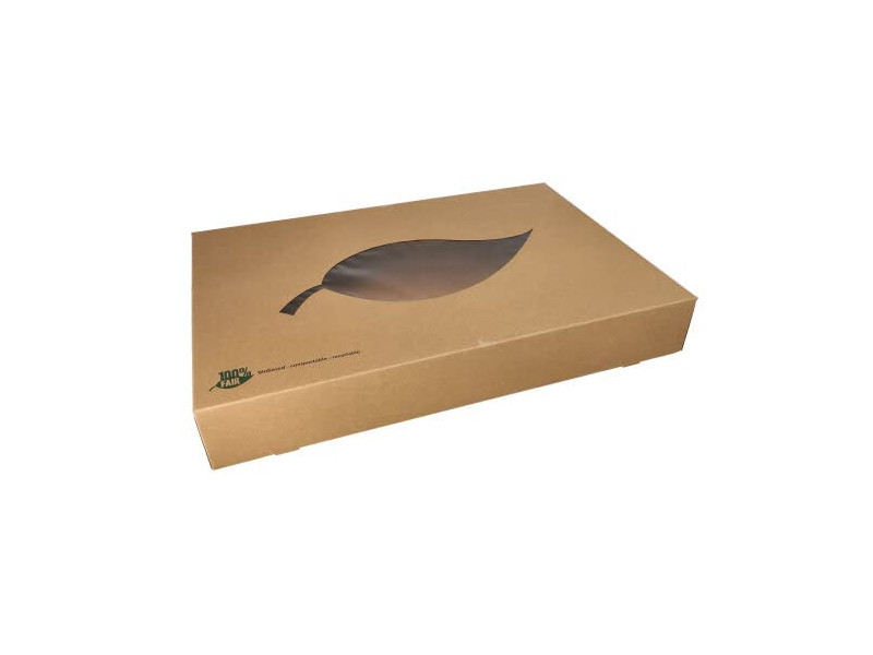 PAPSTAR Boîte de traiteur 'pure', 557 x 376 x 80 mm, marron