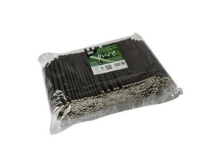 PAPSTAR Paille en papier 'pure', 100 mm, noir