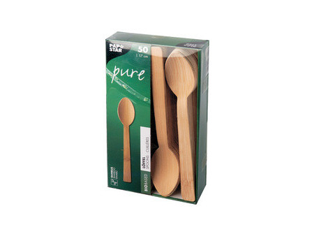 PAPSTAR Cuillère en bambou 'pure', longueur: 170 mm, par 50