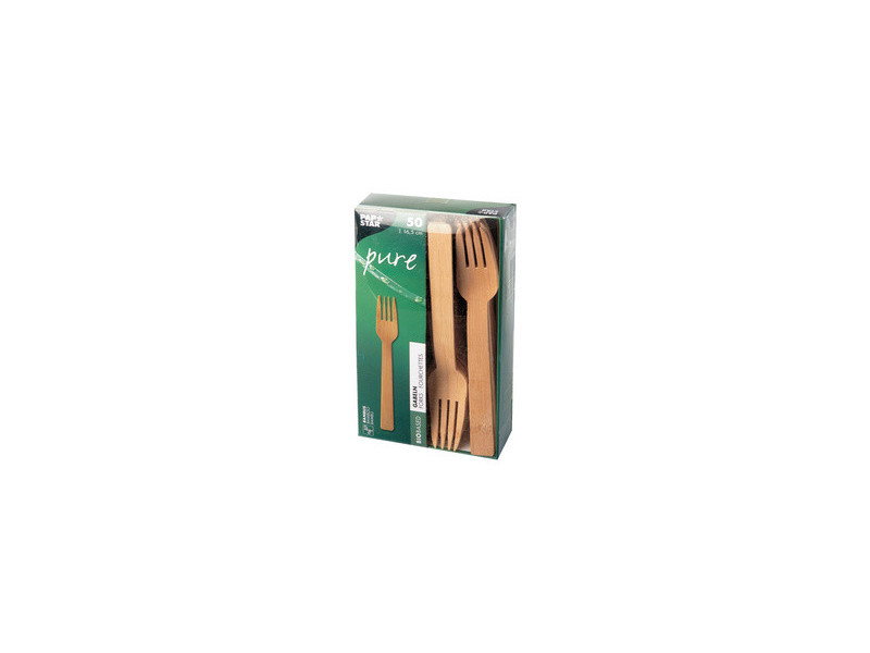 PAPSTAR Fourchette en bambou 'pure', longueur: 165 mm, par50