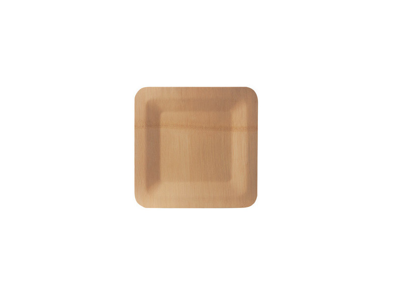 PAPSTAR Assiette en bambou 'pure', carré, 180x180 mm, par 10