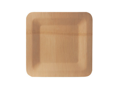 PAPSTAR Assiette en bambou 'pure', carré, 230x230 mm, par 10