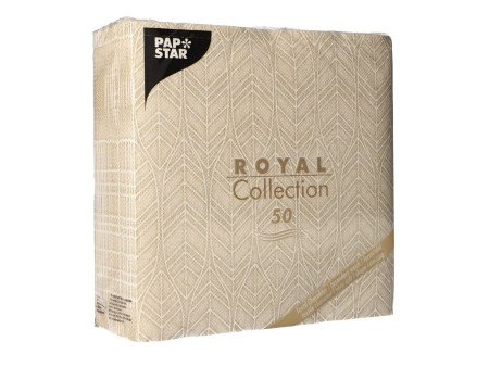 PAPSTAR Serviettes 'ROYAL Collection Leaves', sable