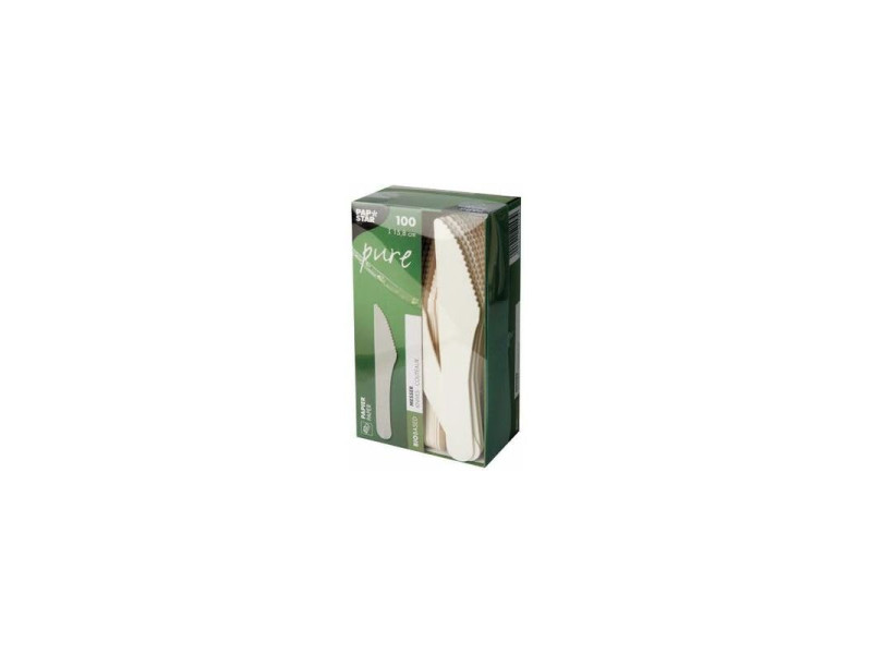 PAPSTAR Couteau en papier 'pure', longueur: 158 mm, blanc