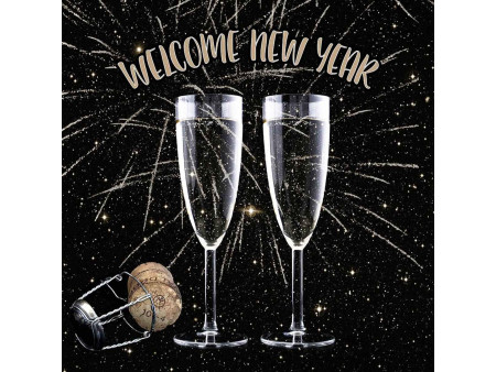 PAPSTAR Serviette à motif réveillon 'Welcome New Year'