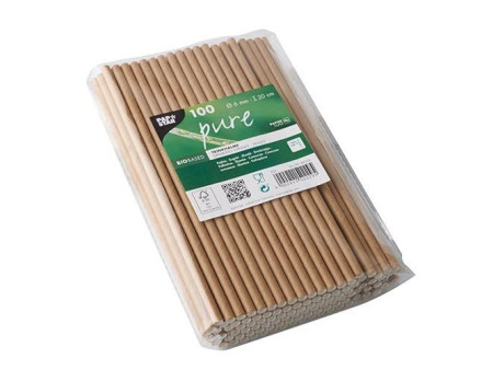 PAPSTAR Paille en papier 'pure', 200 mm, brun