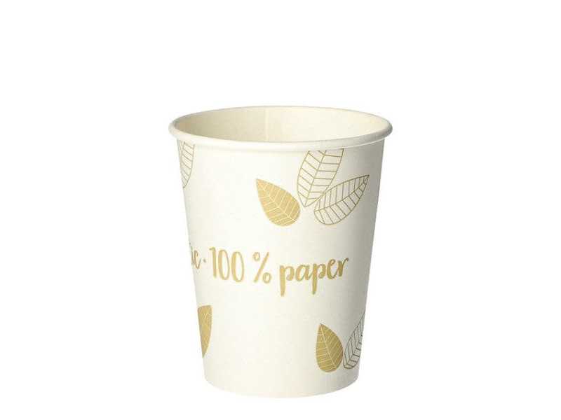 PAPSTAR Gobelet en carton 'pure' ZERO, 0,2 l, beige/crème