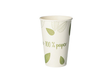 PAPSTAR Gobelet en carton 'pure' ZERO, 0,3 l, beige/vert