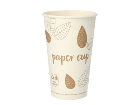 PAPSTAR Gobelet en carton 'pure' ZERO, 0,4 l, beige/marron
