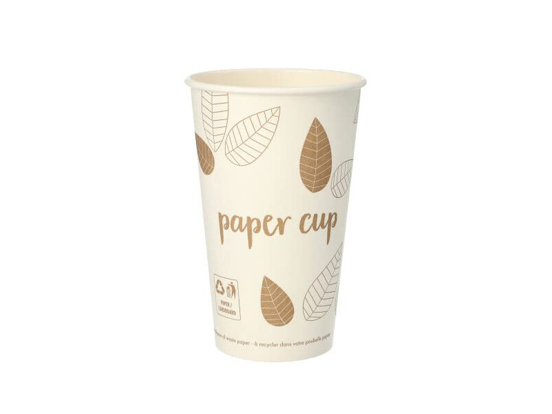 PAPSTAR Gobelet en carton 'pure' ZERO, 0,4 l, beige/marron